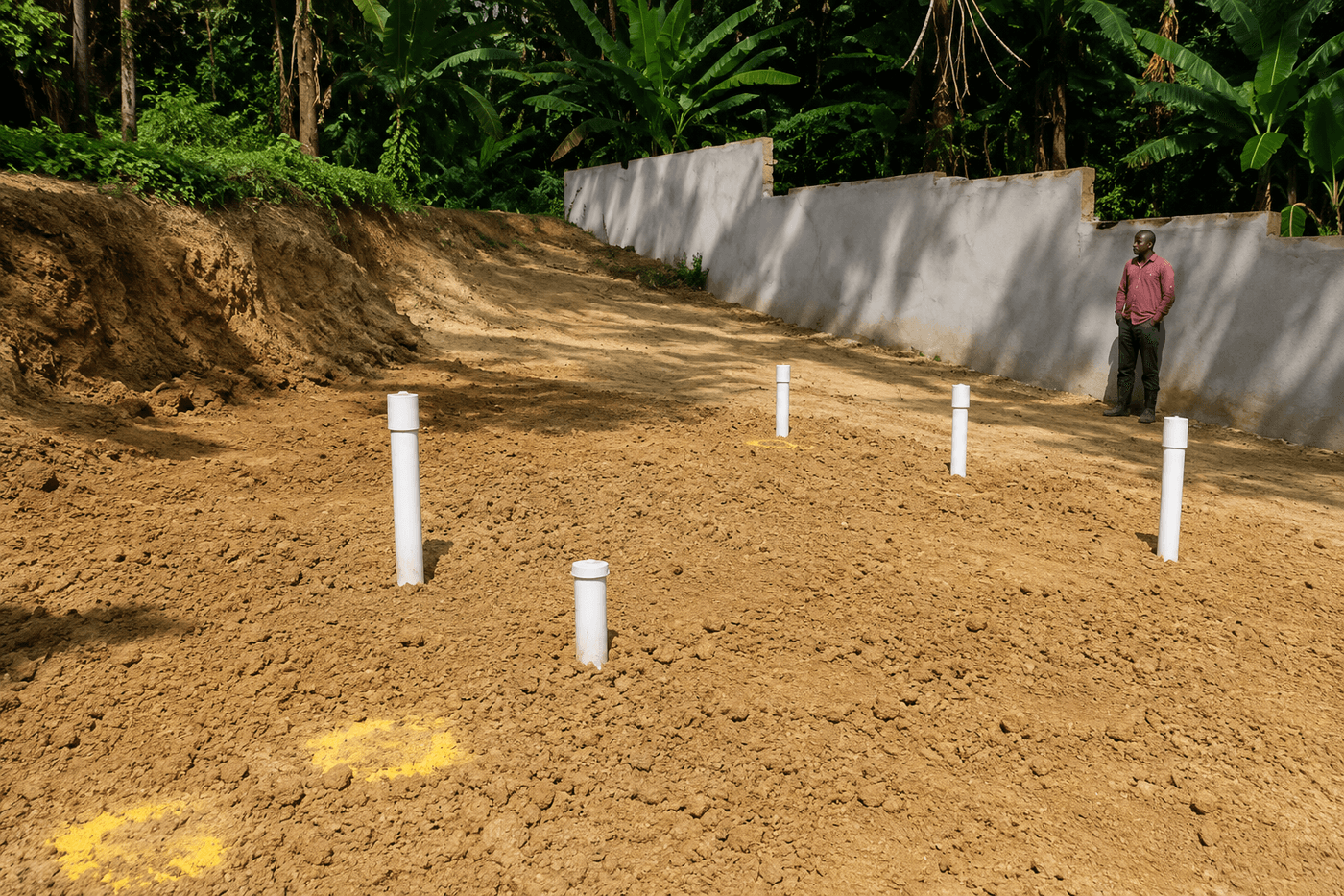 Tile field with septic tank install