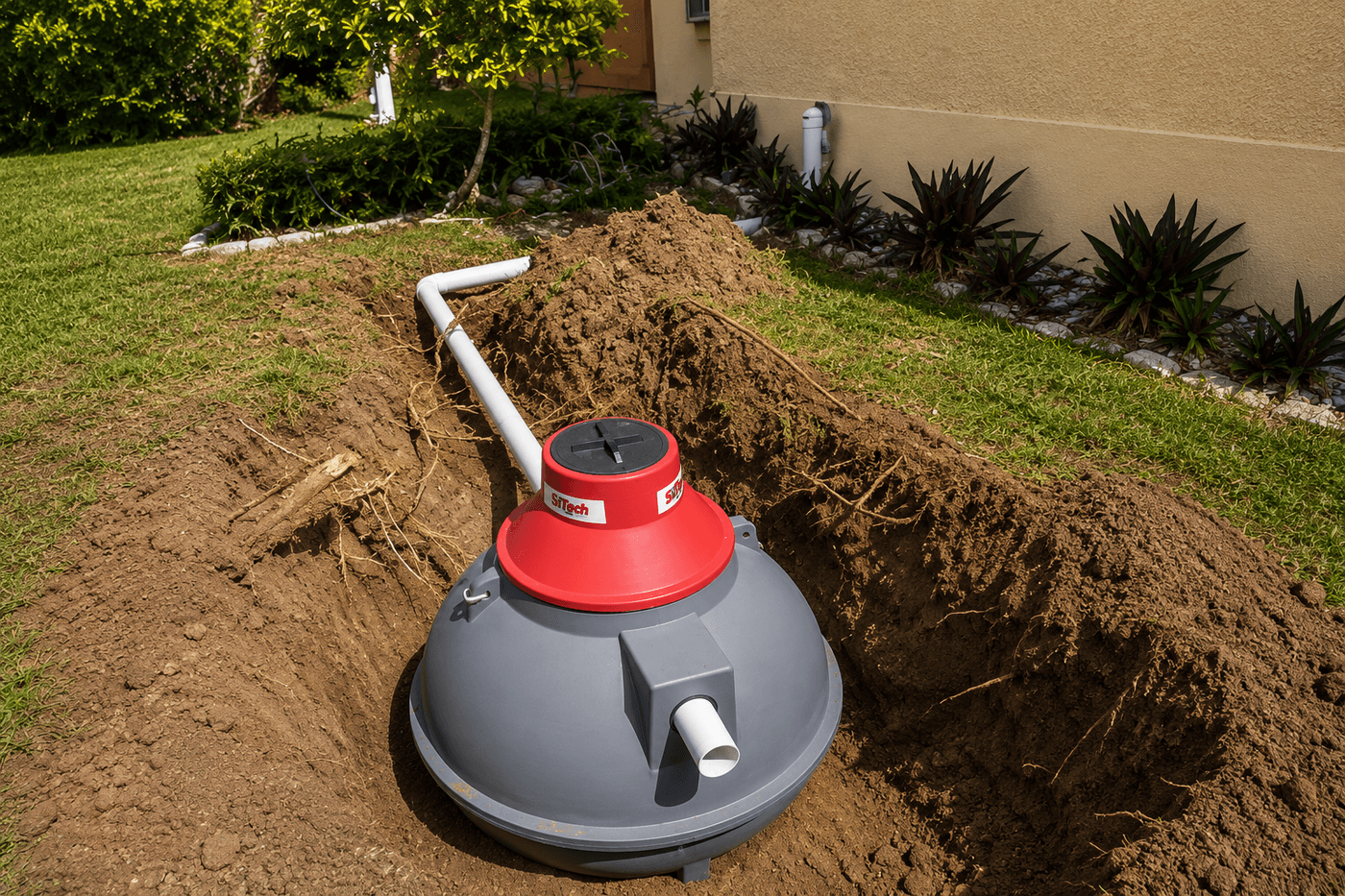 Completed septic tank installation
