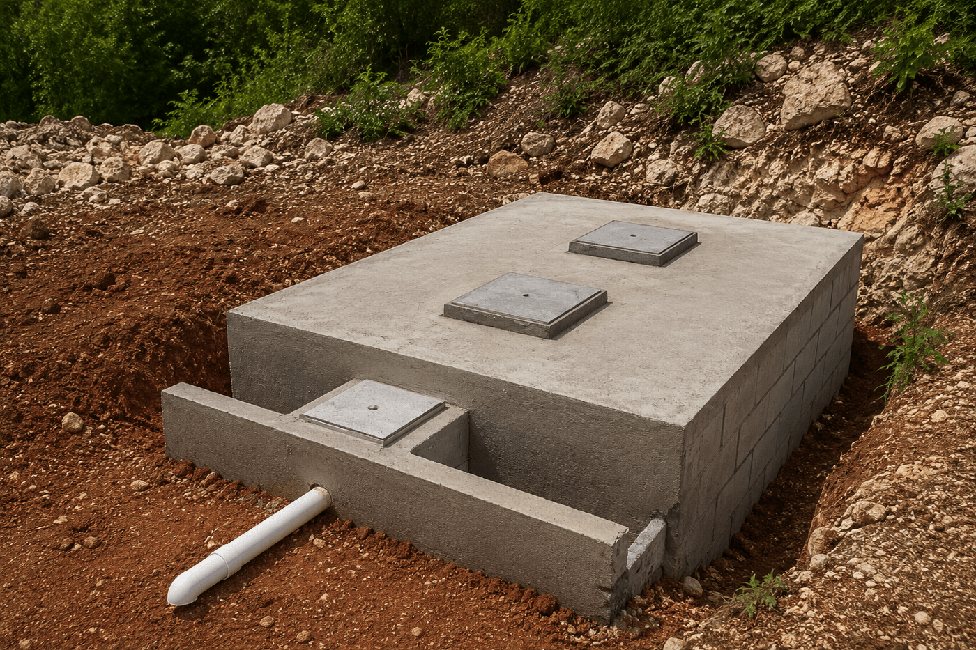 Concrete septic tank ready for use