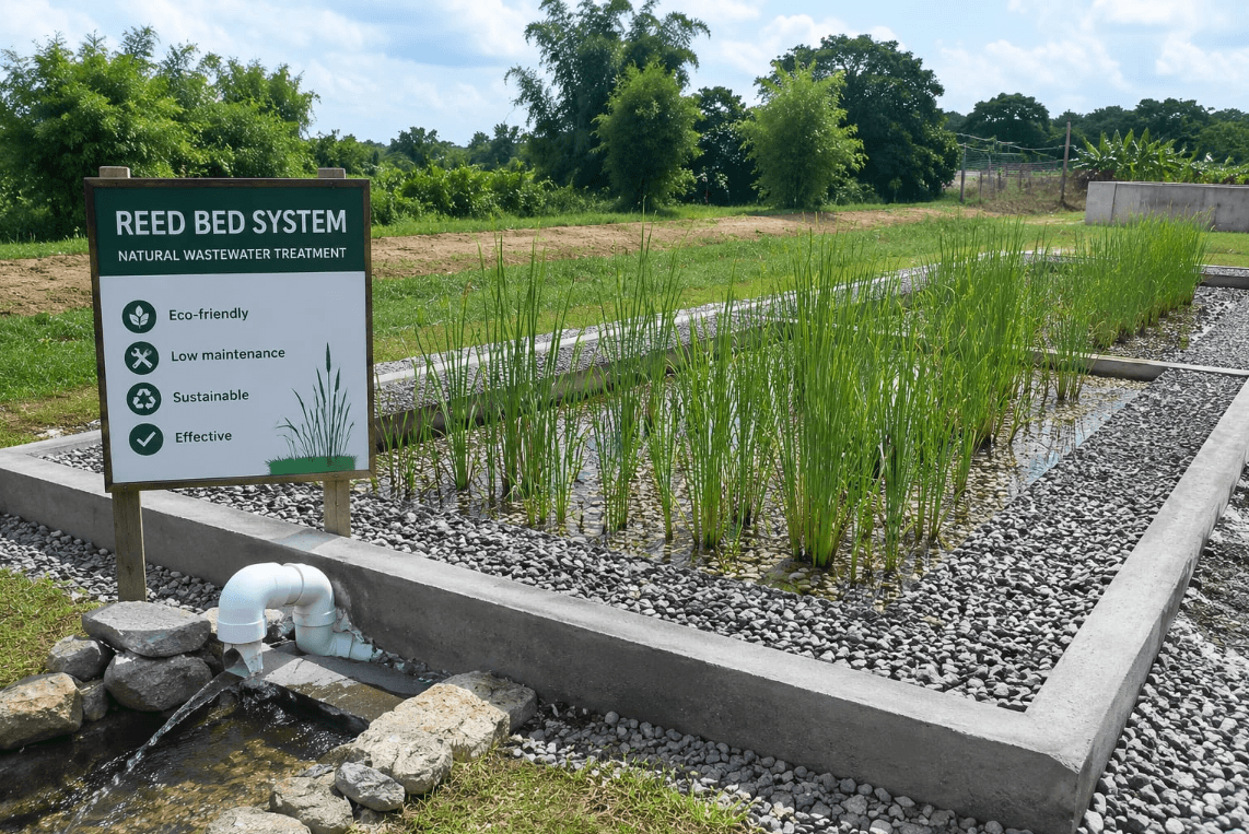 Reed bed installation Jamaica — natural wastewater treatment and drainage solutions