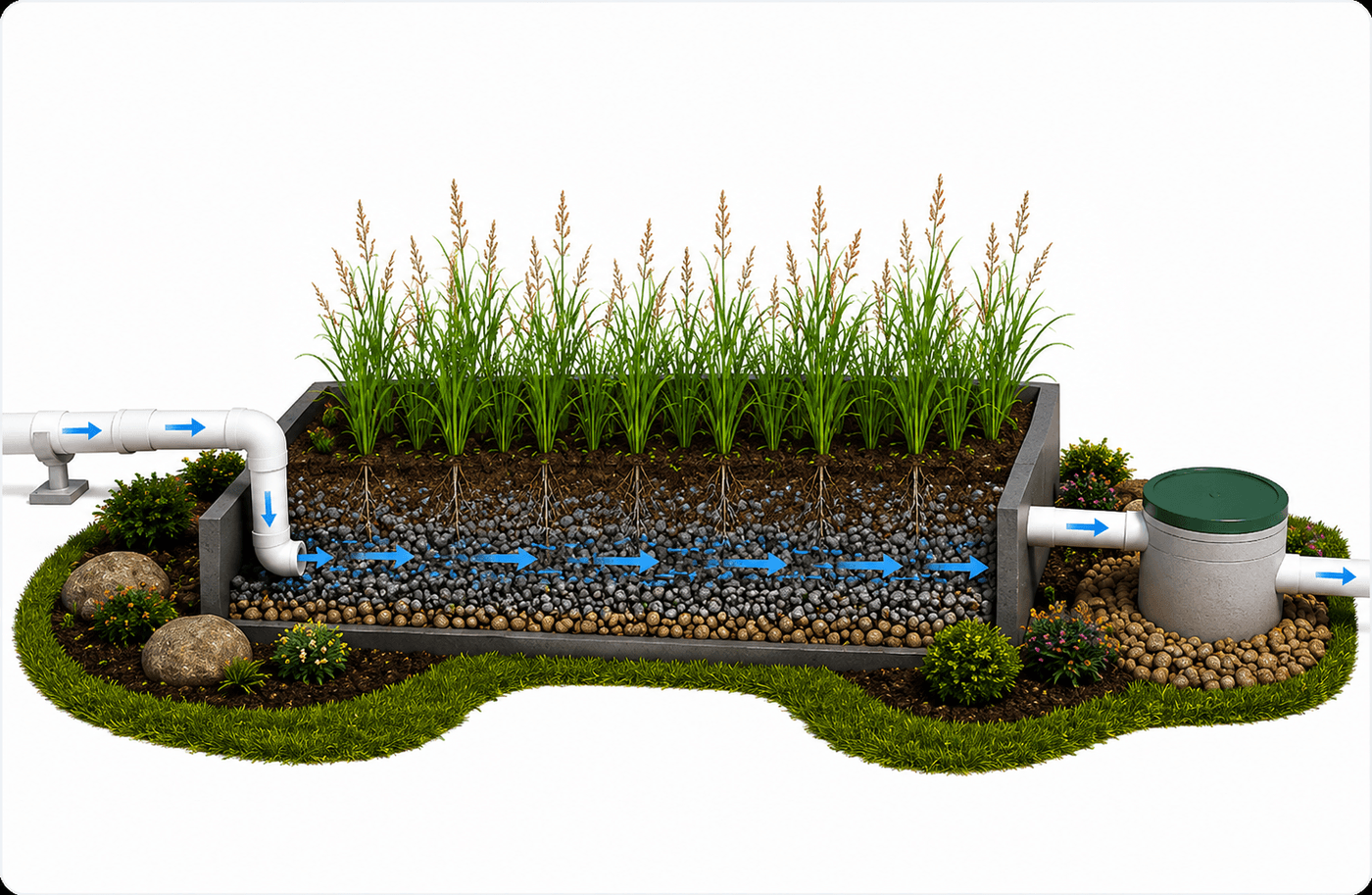 Reed bed installation