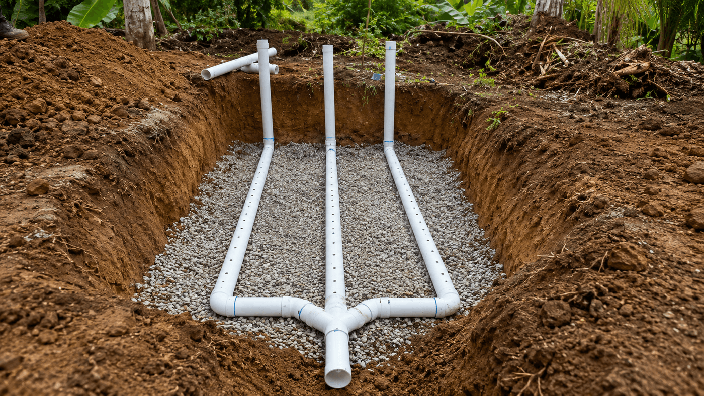 Tile field installation